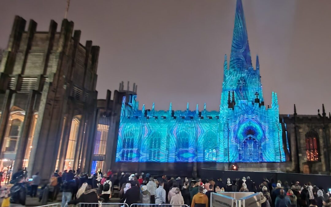 Sheffield Cathedral spreads festive joy with third annual Christmas light show