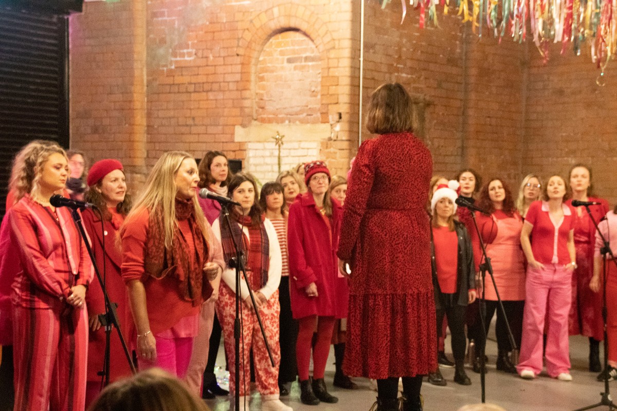Neighbourhood Voices performing at Sheffield Flourish's event.