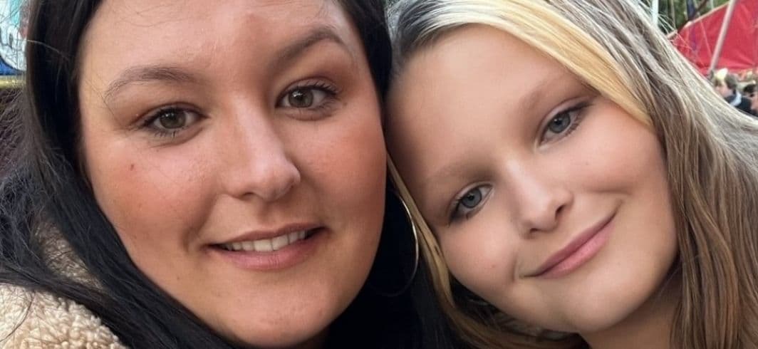 Mia Lucas and her mother photographed smiling to camera