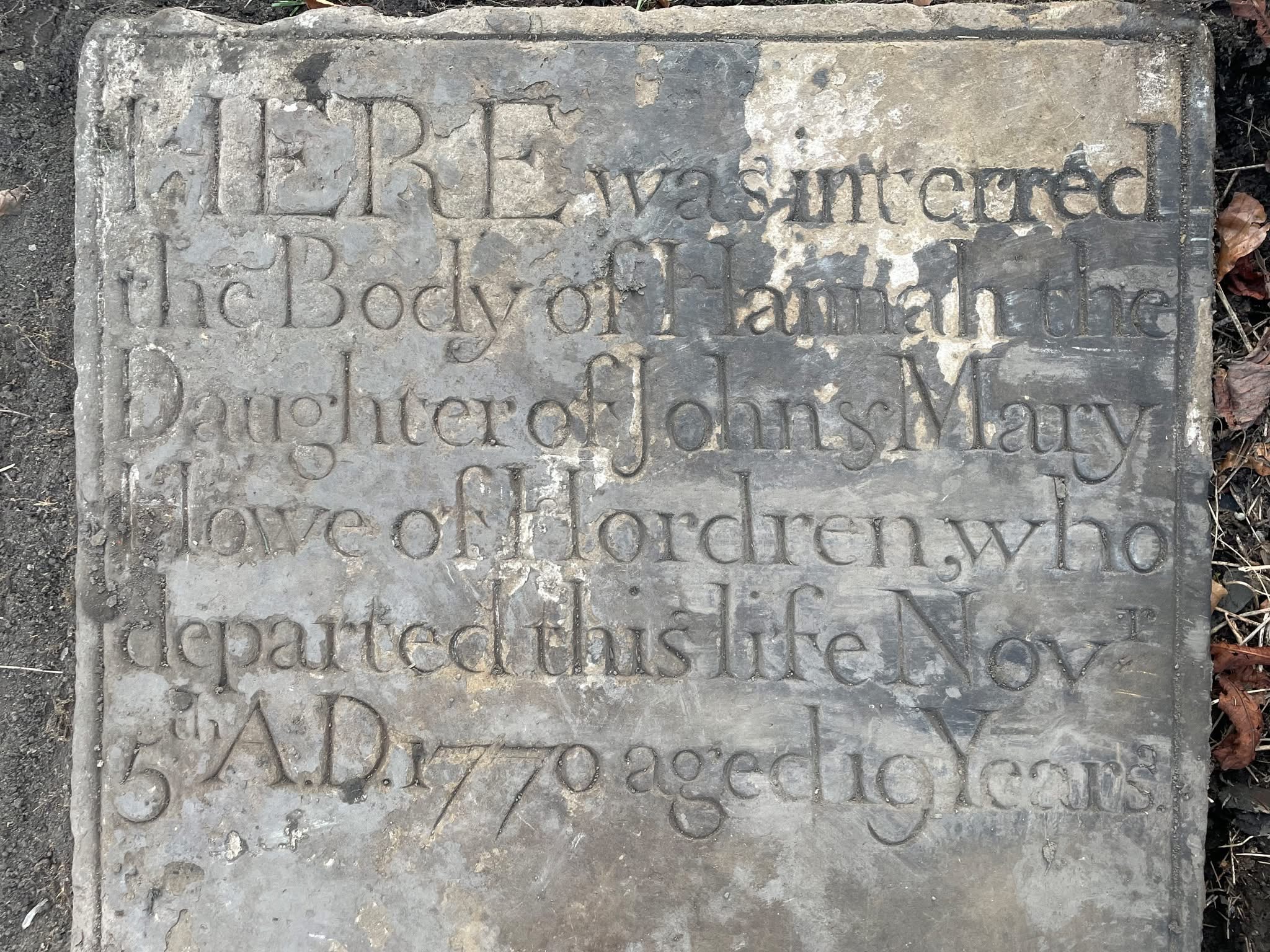 Hannah Howe’s grave